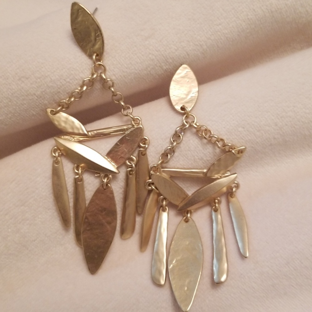 Gold tone metal earrings